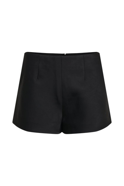 Anne Satin Mini Short Black