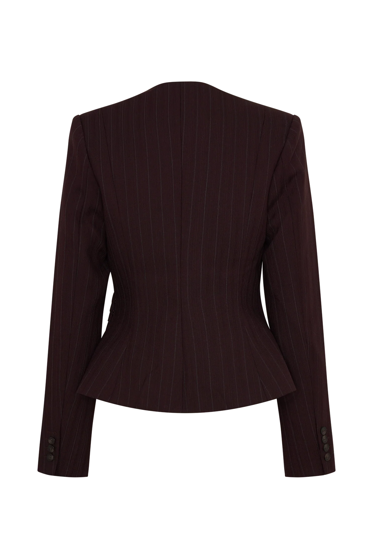 Agatha Square Neck Blazer Plum Pinstripe