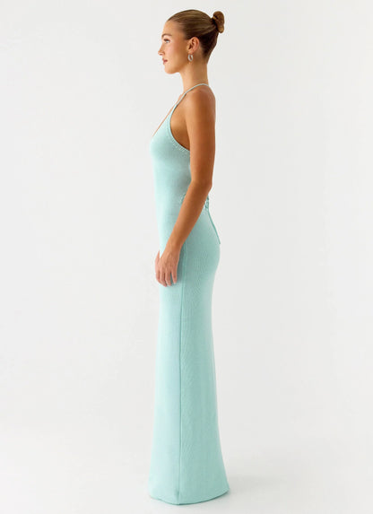 Amaya Knit Maxi Dress Aqua