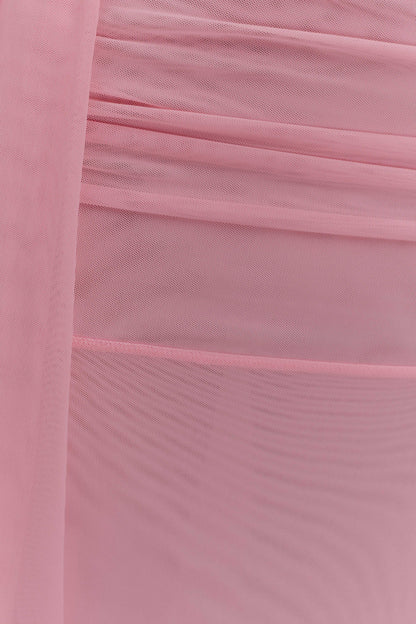 Arna Mesh Maxi Skirt Candy Pink