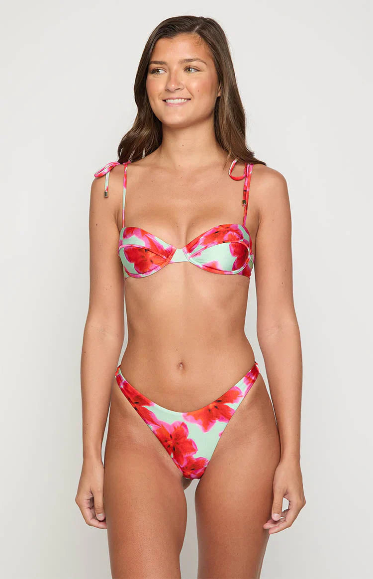 90 Swim Bianca Green Floral Bikini Top