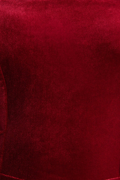 Arcane Burgundy Velvet Bandeau Jumpsuit With Scarf