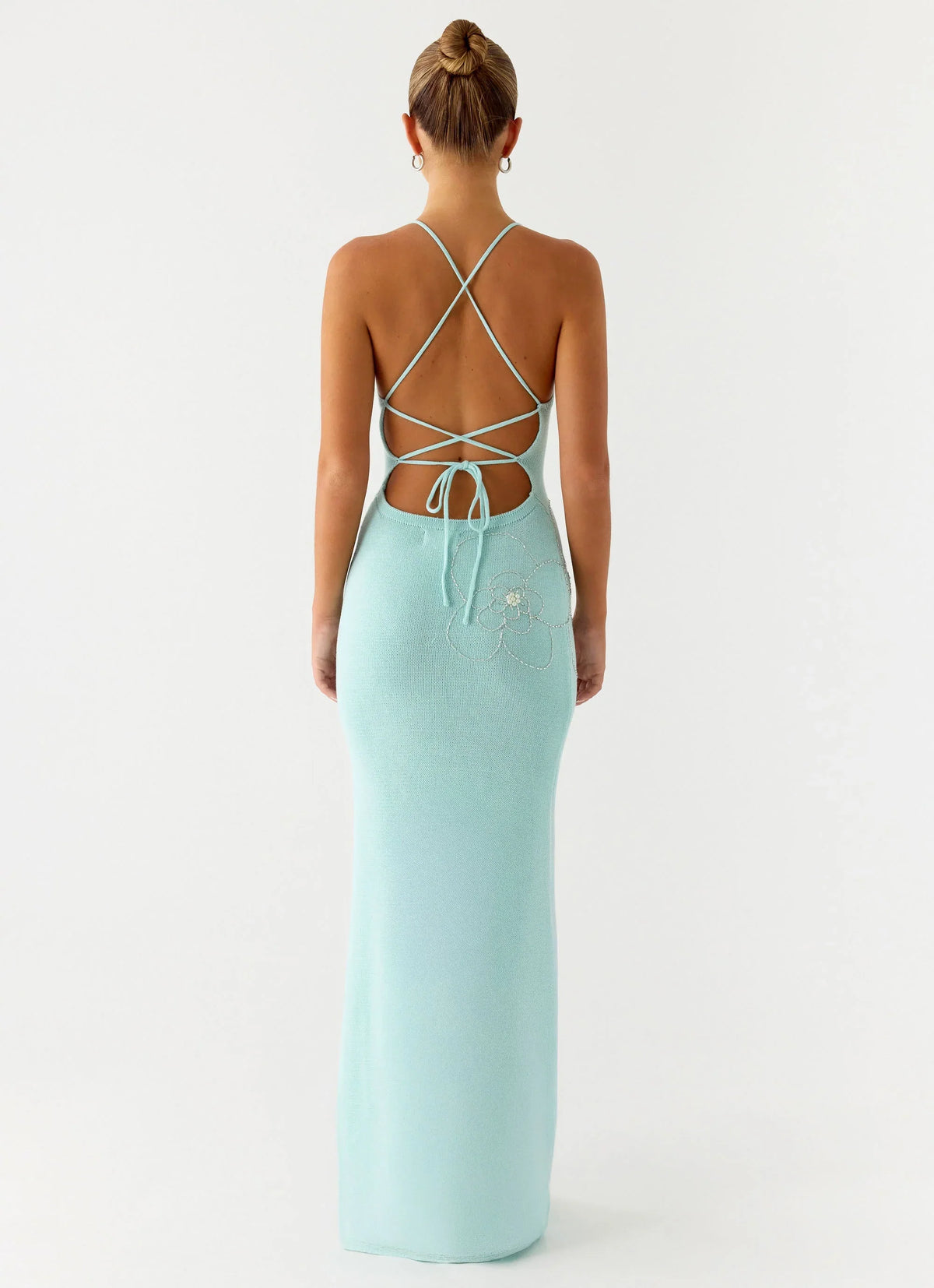Amaya Knit Maxi Dress Aqua