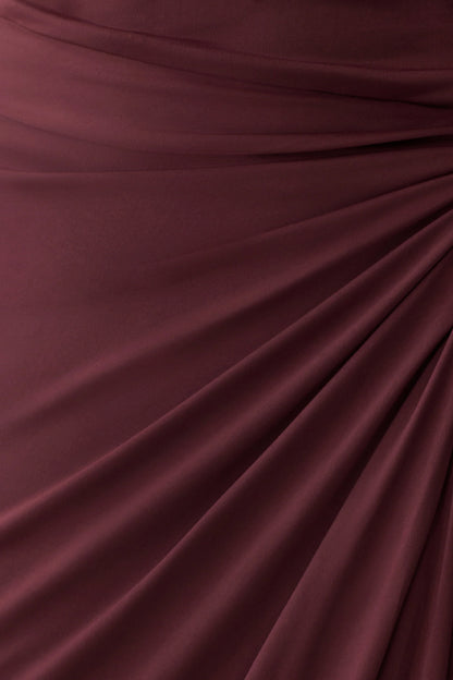 Alyn Off Shoulder Draped Maxi Dress Dark Plum