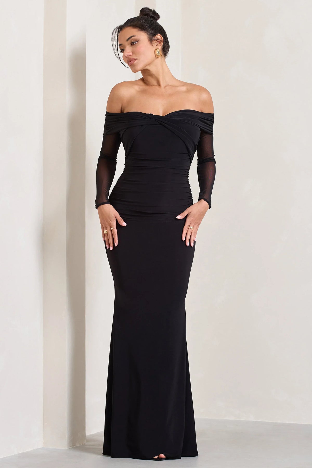 Alex Black Bardot Twist Maxi Dress