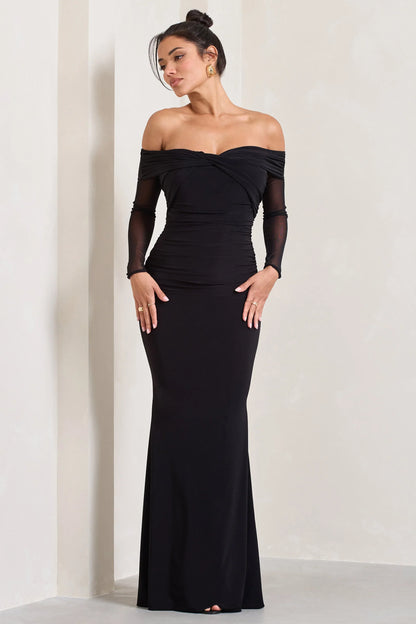 Alex Black Bardot Twist Maxi Dress