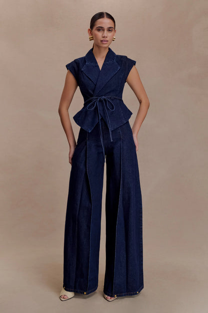 Beatrix High Rise Denim Jeans Indigo Blue