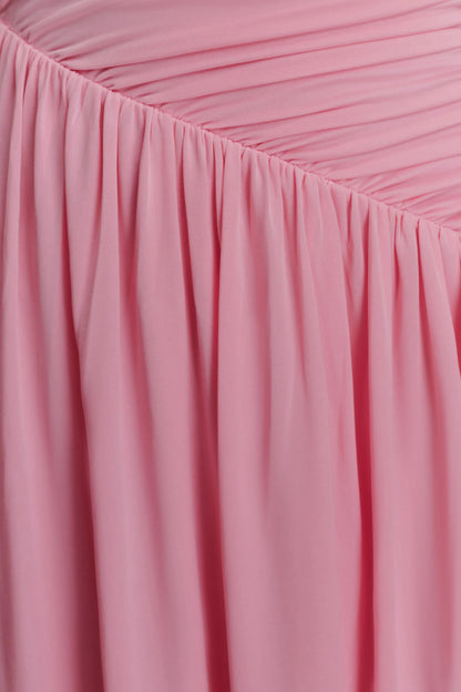 Ayeshya Slinky Asymmetric Maxi Dress Candy Pink