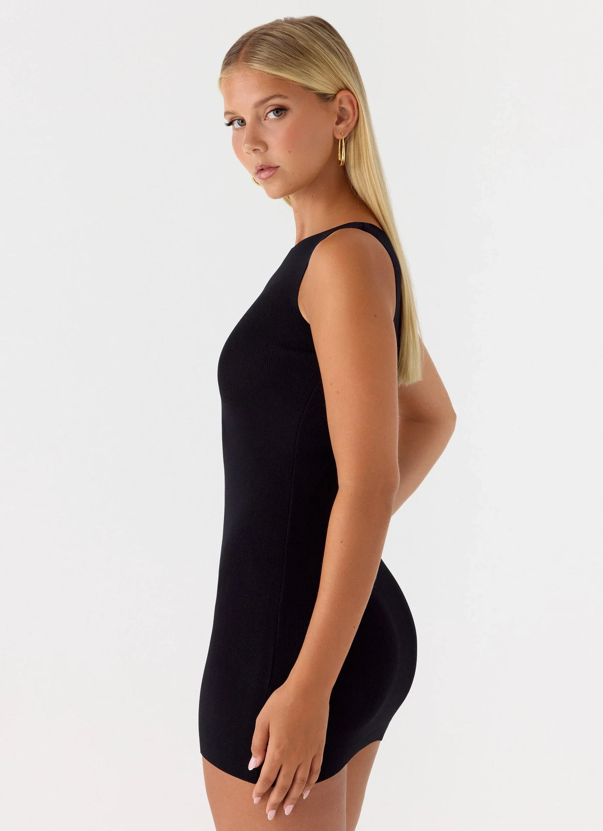 Amaris Knit Mini Dress Black