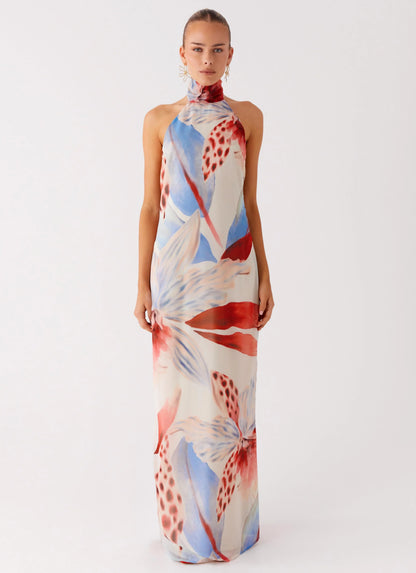 California Maxi Dress Deep Sea Bloom