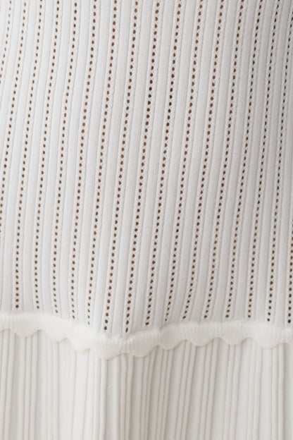Adena Pointelle Knit Mini Dress Ivory