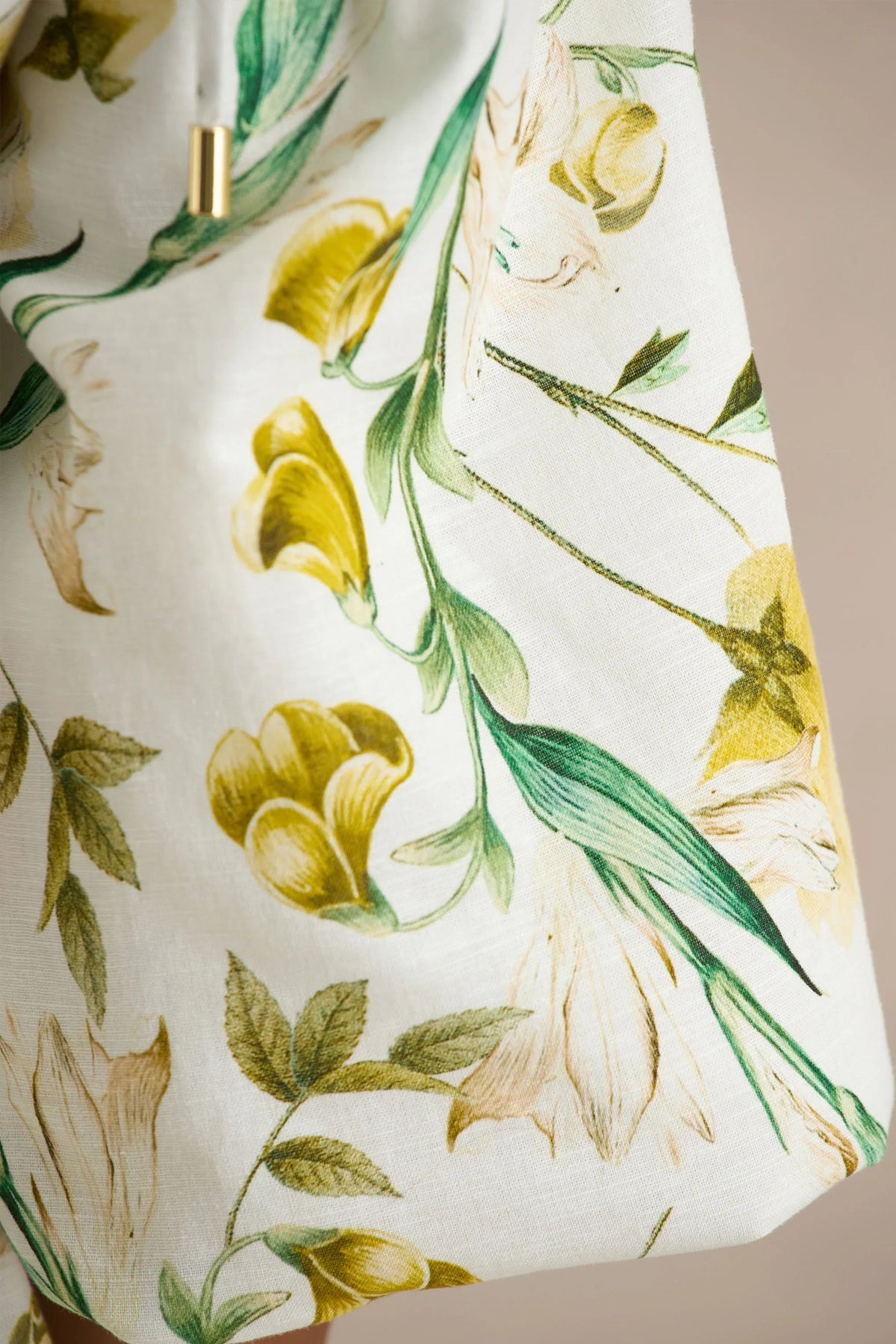 Amberly Lemon Floral Print Plunge Neck Ruffled Crop Top