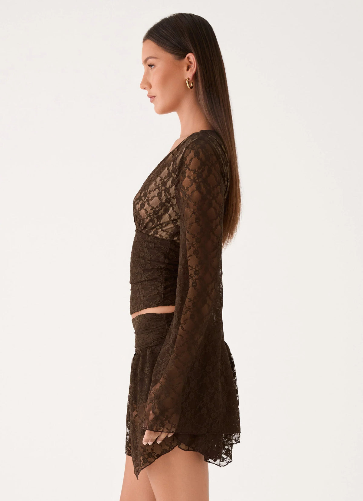 Avelora Lace Top - Chocolate