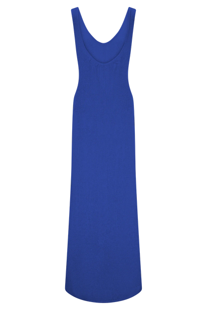 Ari Tape Yarn Knit Maxi Dress Cobalt Blue