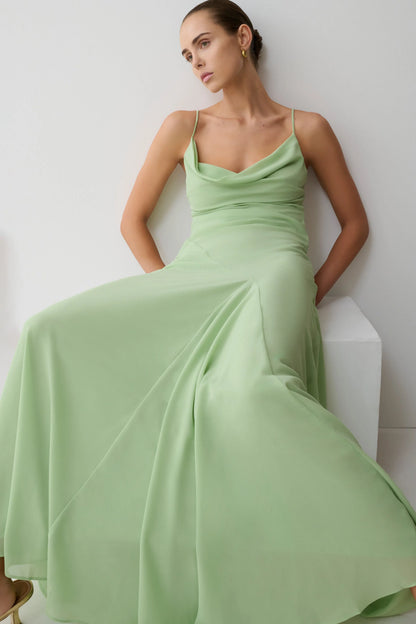Aurelia Chiffon Maxi Dress Sage