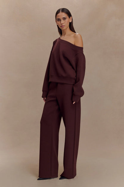 Aiden Slouchy Crew Jumper Chocolate