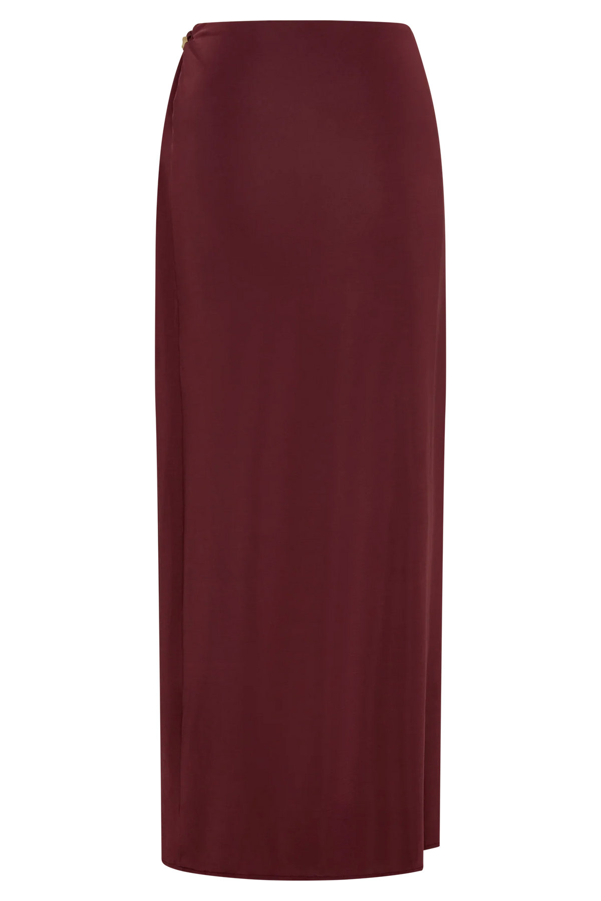 Bridget Slinky Maxi Skirt With Hardware Burgundy