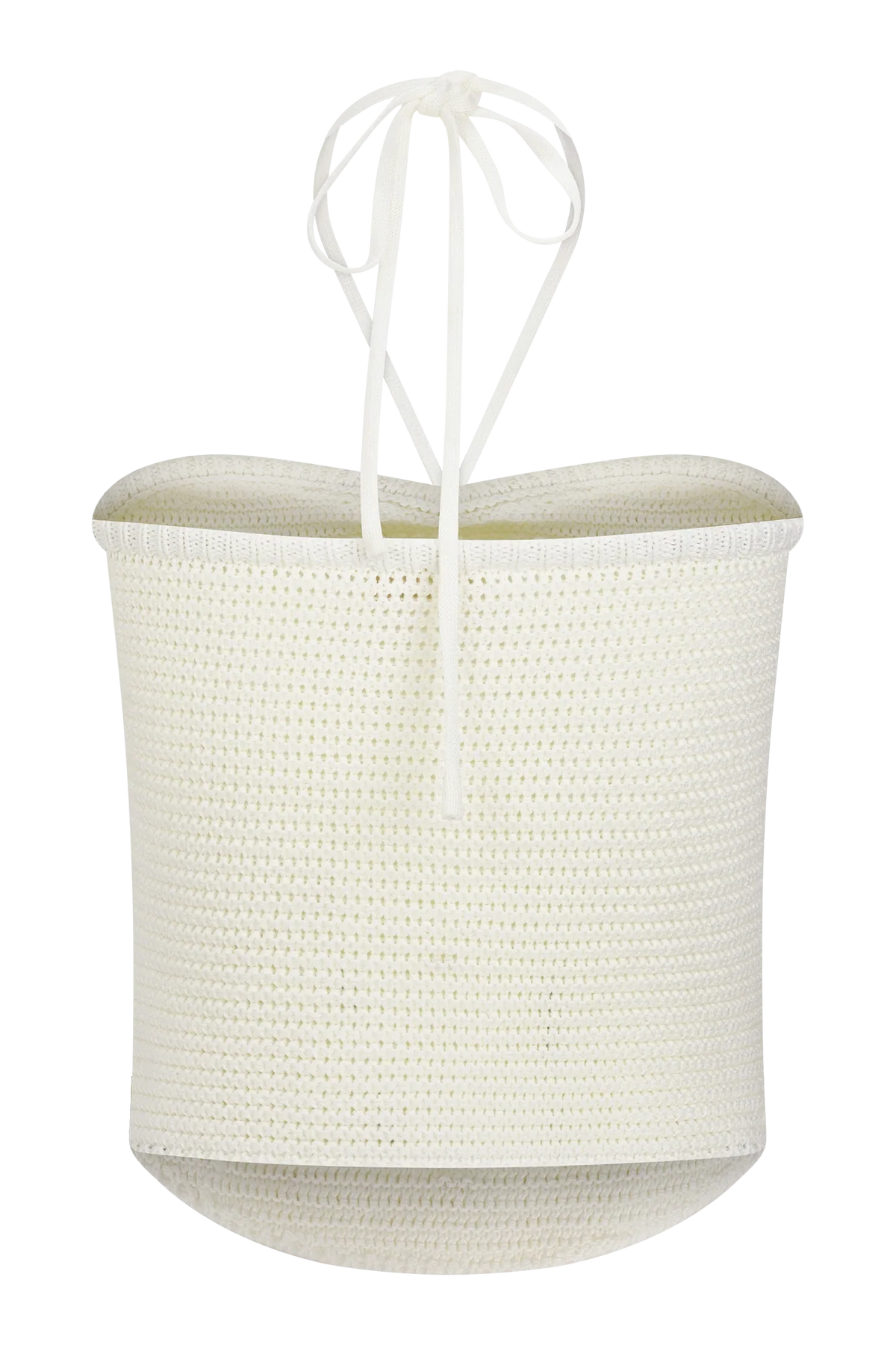 Aletta Knit Pearl Halter Top Ivory