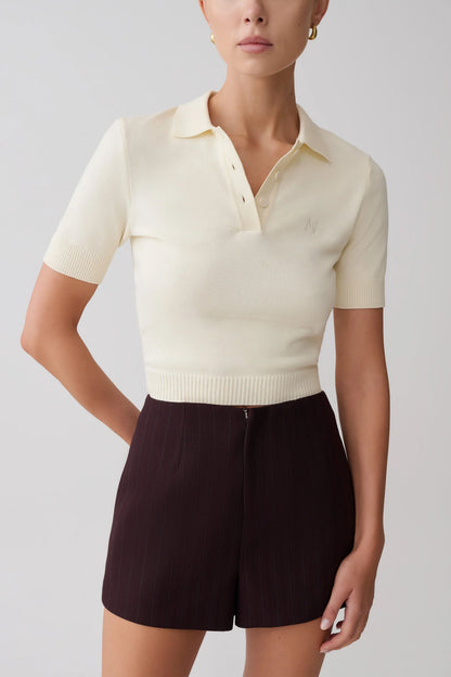 Agatha Suiting Shorts Plum Pinstripe