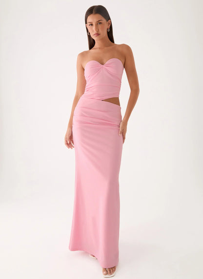 Carella Strapless Maxi Dress Pink