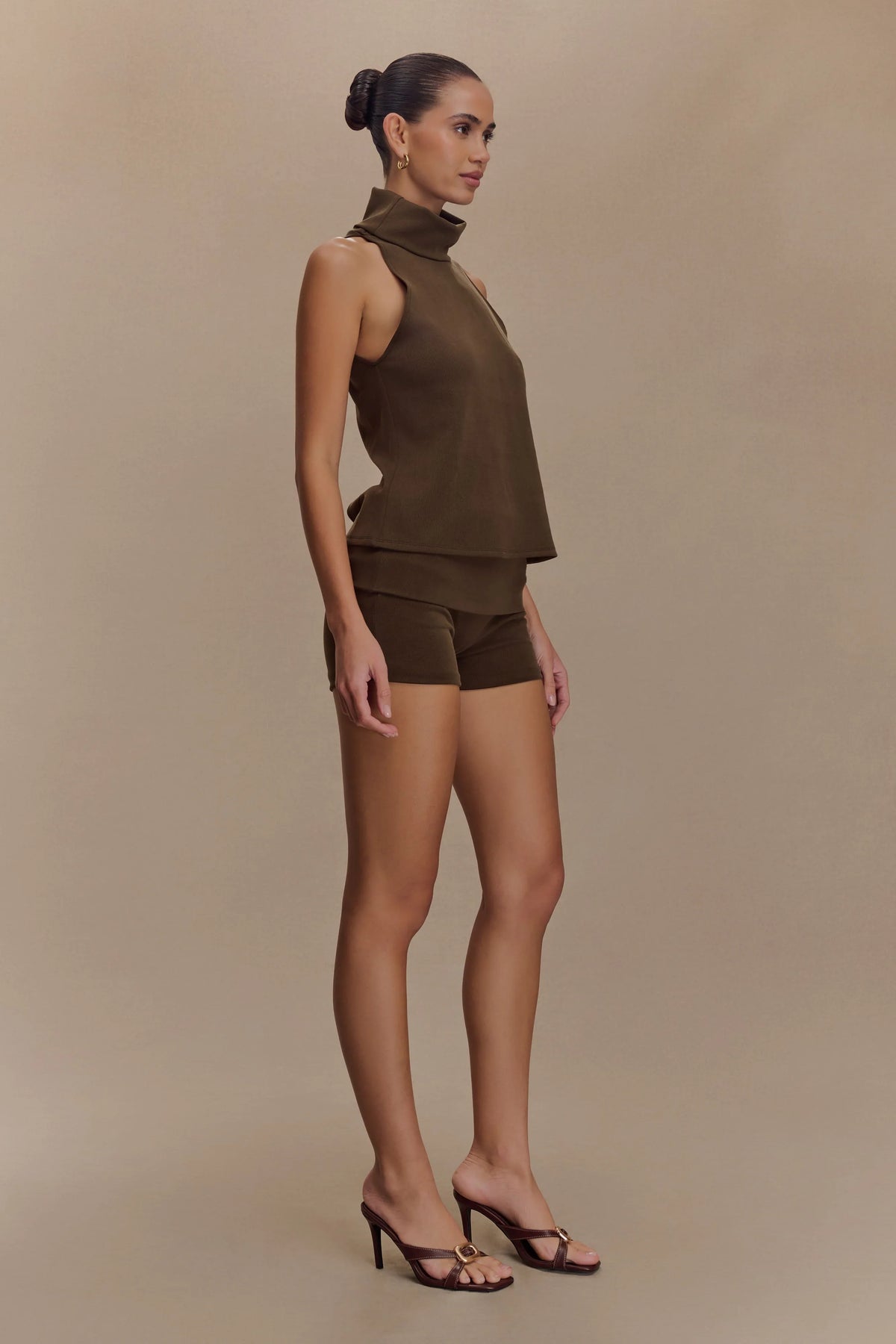 Birdie Fold Over Shorts Chocolate