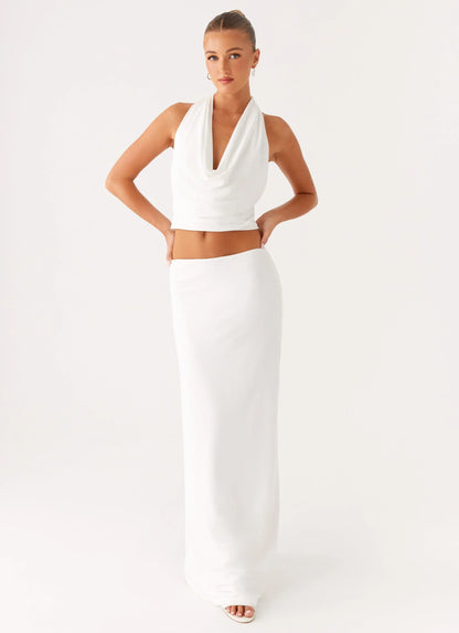 Ashi Cowl Top White
