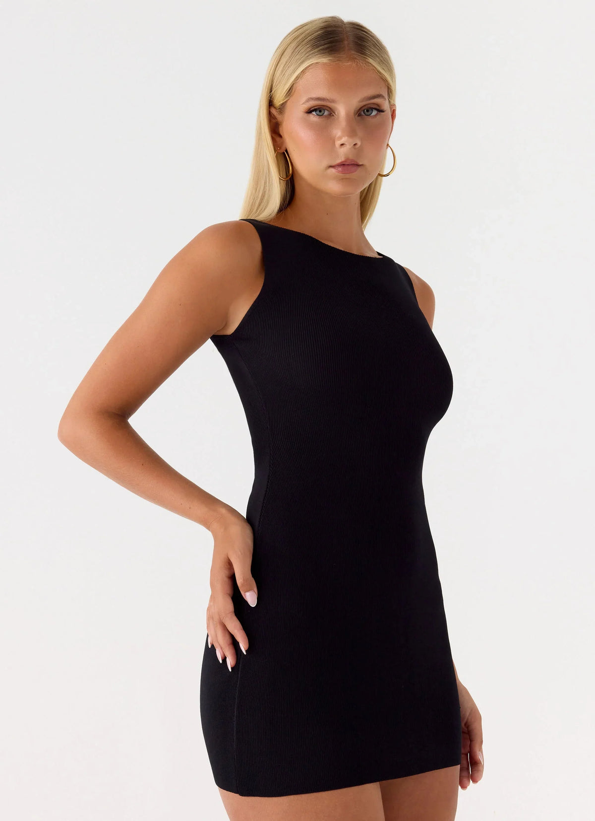 Amaris Knit Mini Dress Black