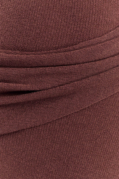 Alexius One Shoulder Knit Maxi Dress Nutmeg