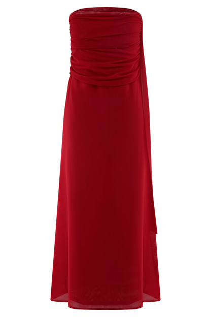 Arna Mesh Maxi Skirt Ruby