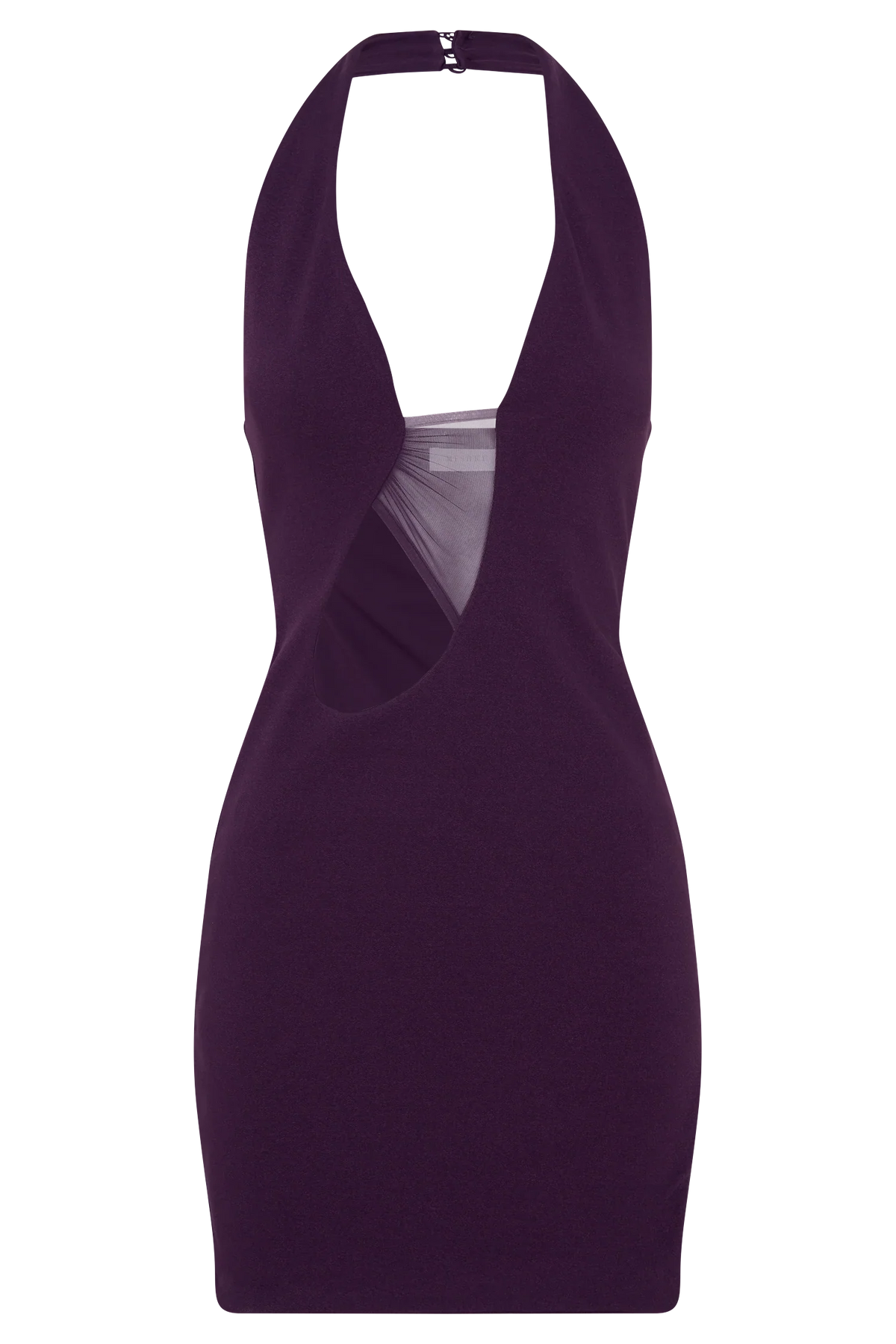 Aubree Crepe And Mesh Mini Dress Purple