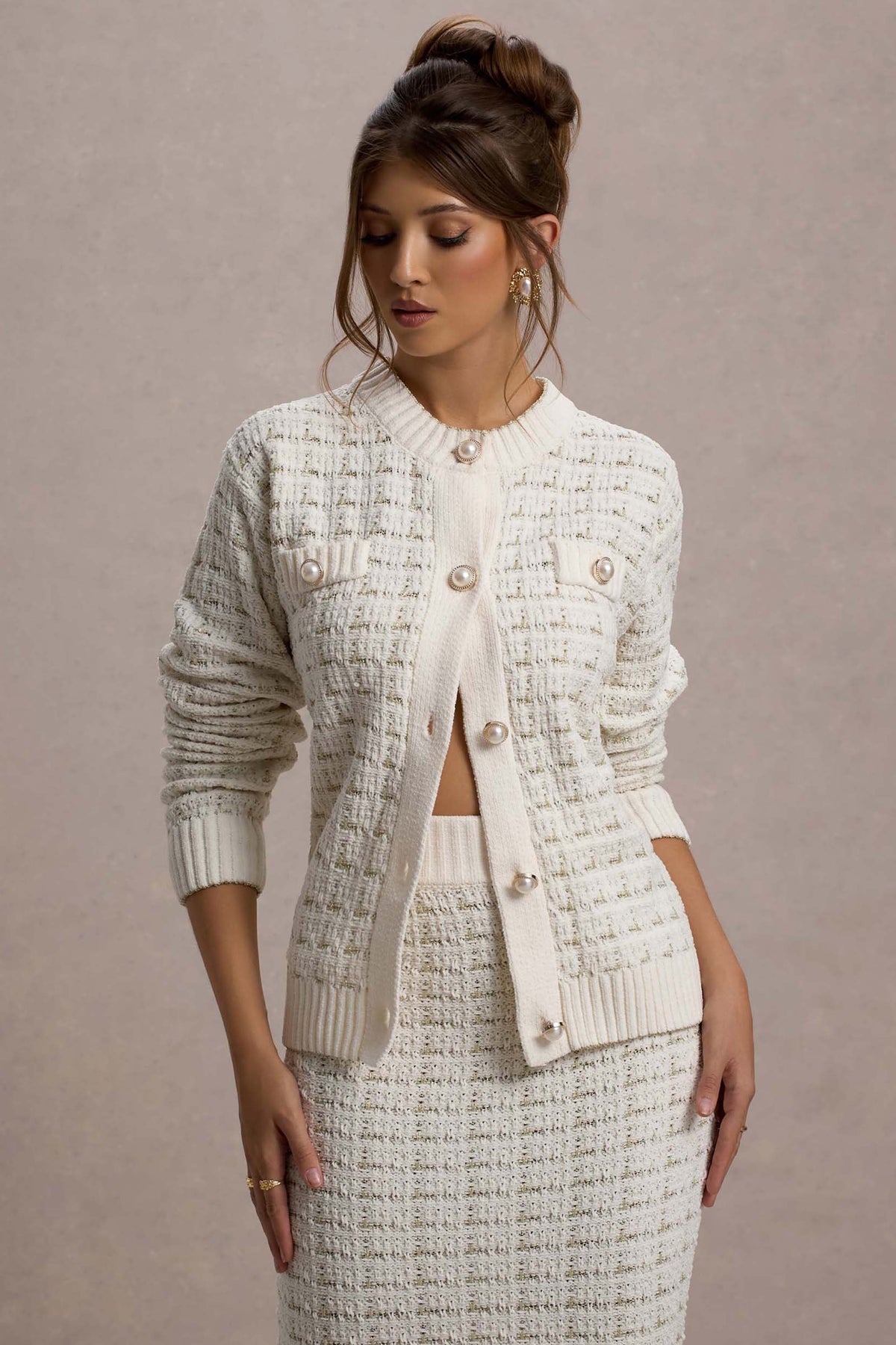 Annabeth Cream Boucle Cardigan