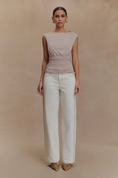 Anthony Short Sleeve Top Taupe