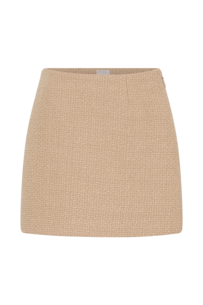 Camilla Boucle Mini Skirt Light Taupe