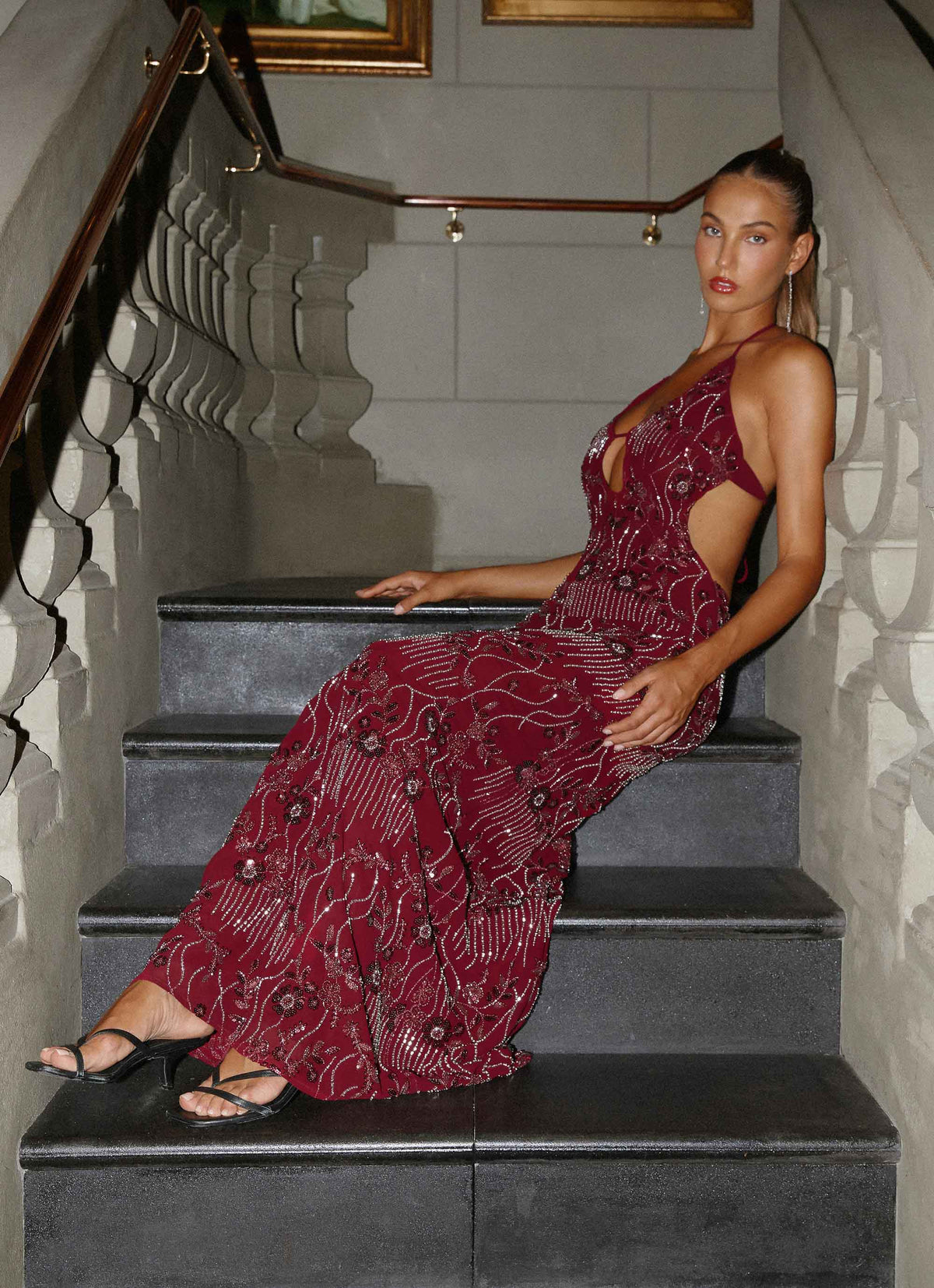 All For Love Maxi Dress Burgundy