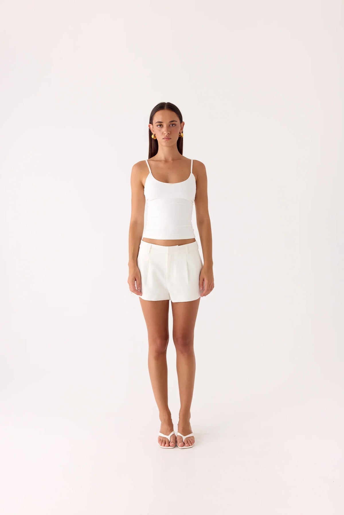 Asher Suiting Shorts White