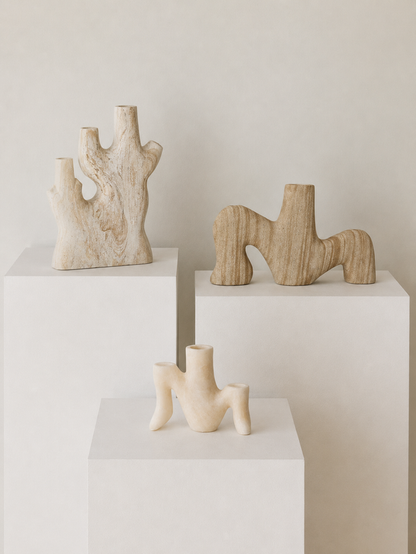 Candle Holder — Woodstone by Cita Mulya — view 2 | Amier Home
