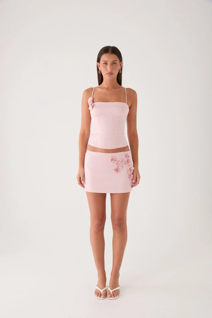 Ayella Low Rise Mini Skirt - Pink