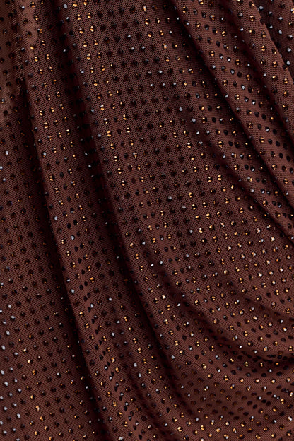 Bakari Diamante Cape Maxi Dress Chocolate