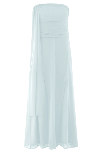 Arna Mesh Maxi Skirt Pale Blue