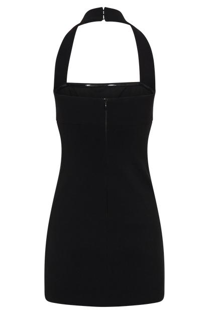 Amelita Suiting Halter Mini Dress Black