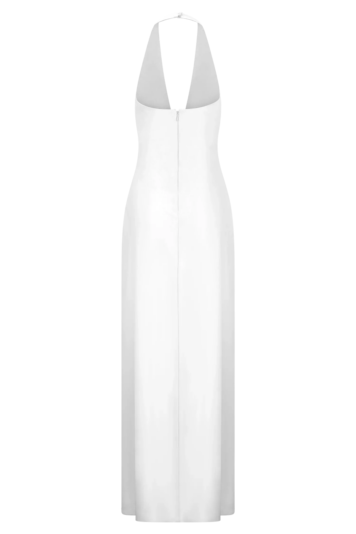 Alice Satin Halter Maxi Dress White