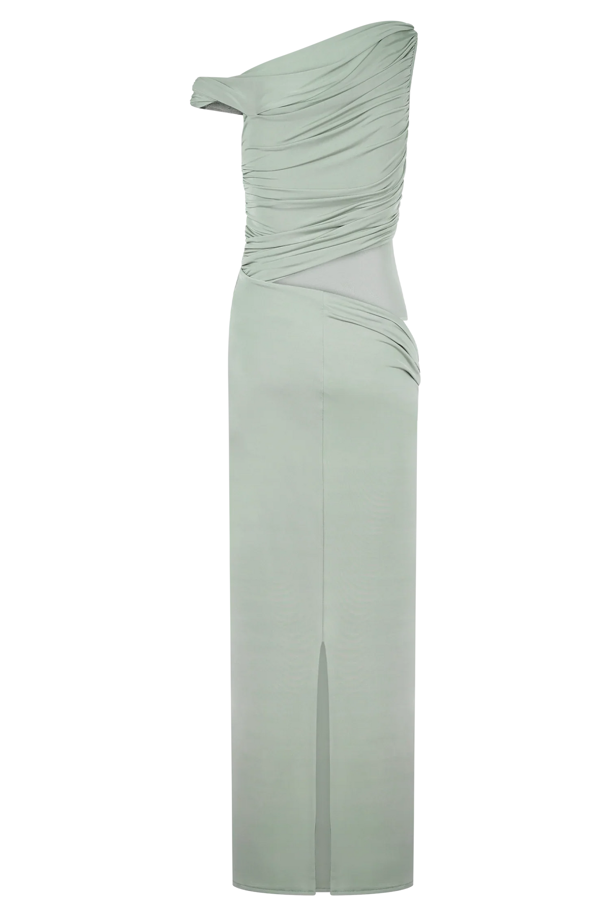 Callen One Shoulder Slinky Maxi Dress Sage