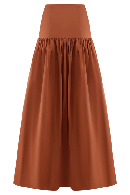 Autumn Maxi Skirt Burnt Orange