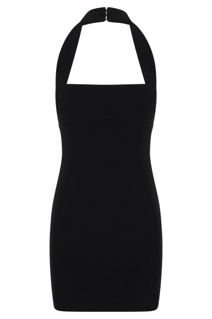Amelita Suiting Halter Mini Dress Black