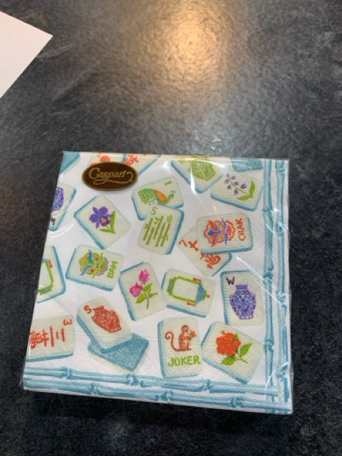 COCKTAIL NAPKIN MAHJONG ROBIN EGG