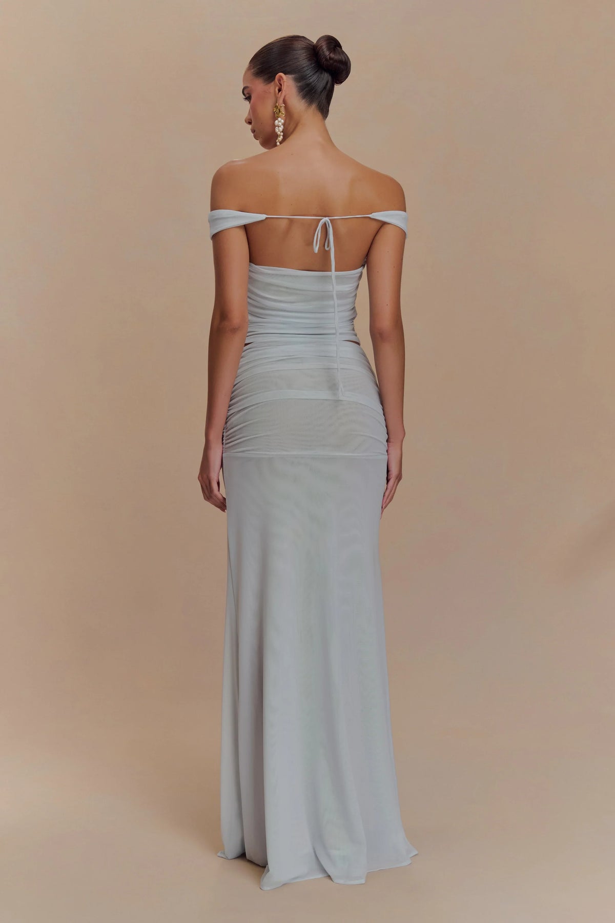 Arna Mesh Maxi Skirt Pale Blue