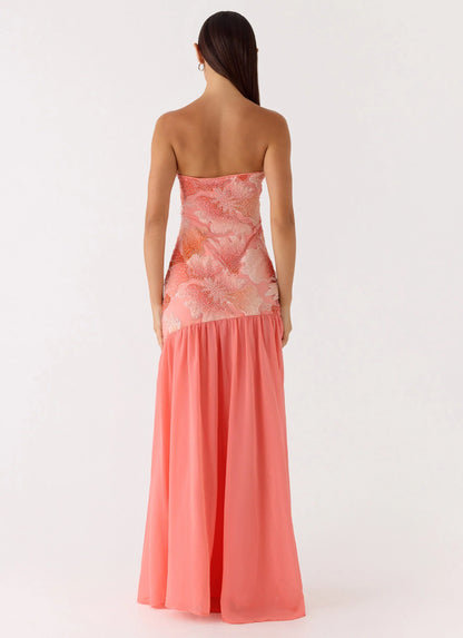 Allana Beaded Maxi Dress Papaya