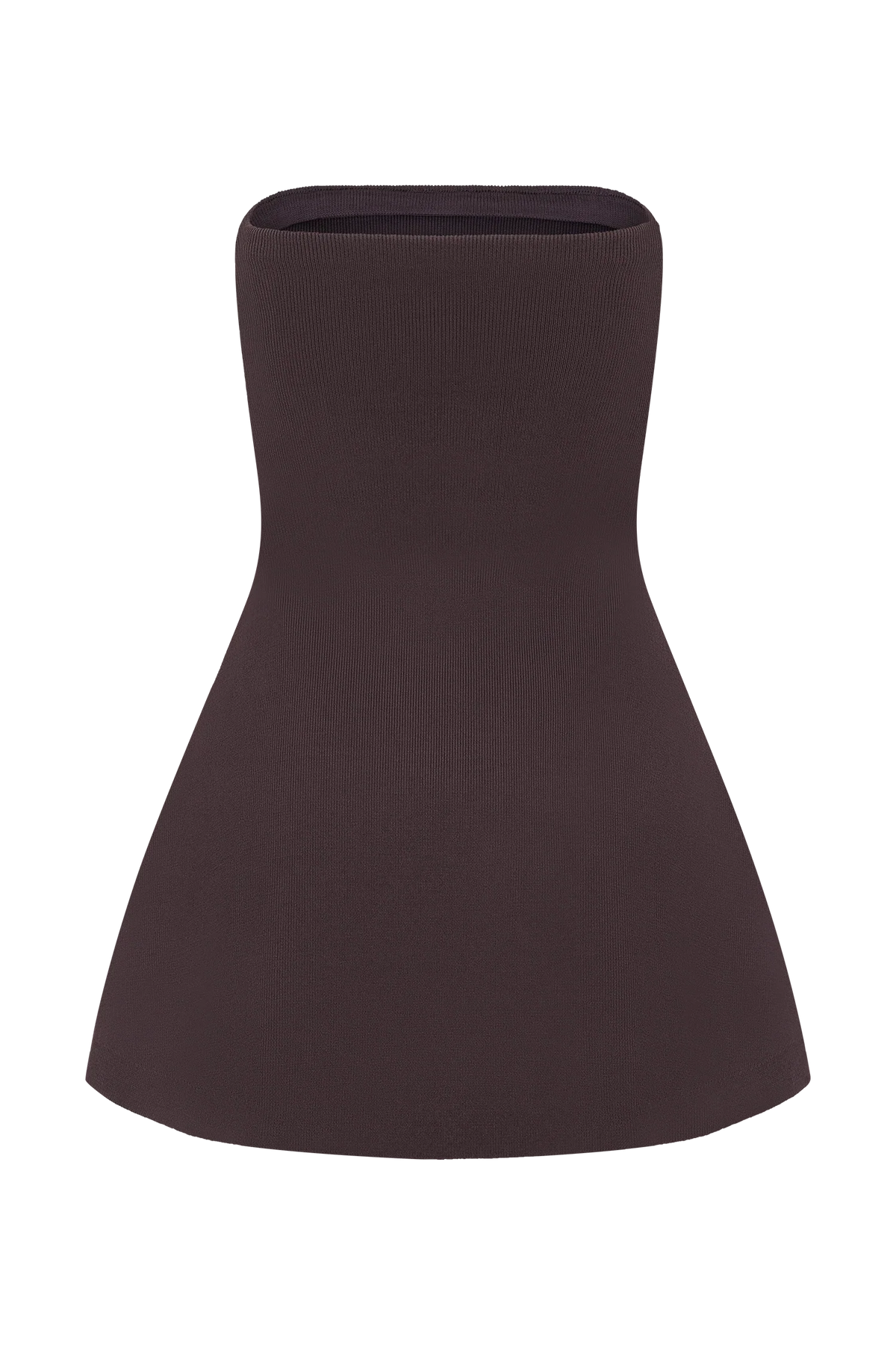 Anette Bandage Knit Strapless Top Chocolate