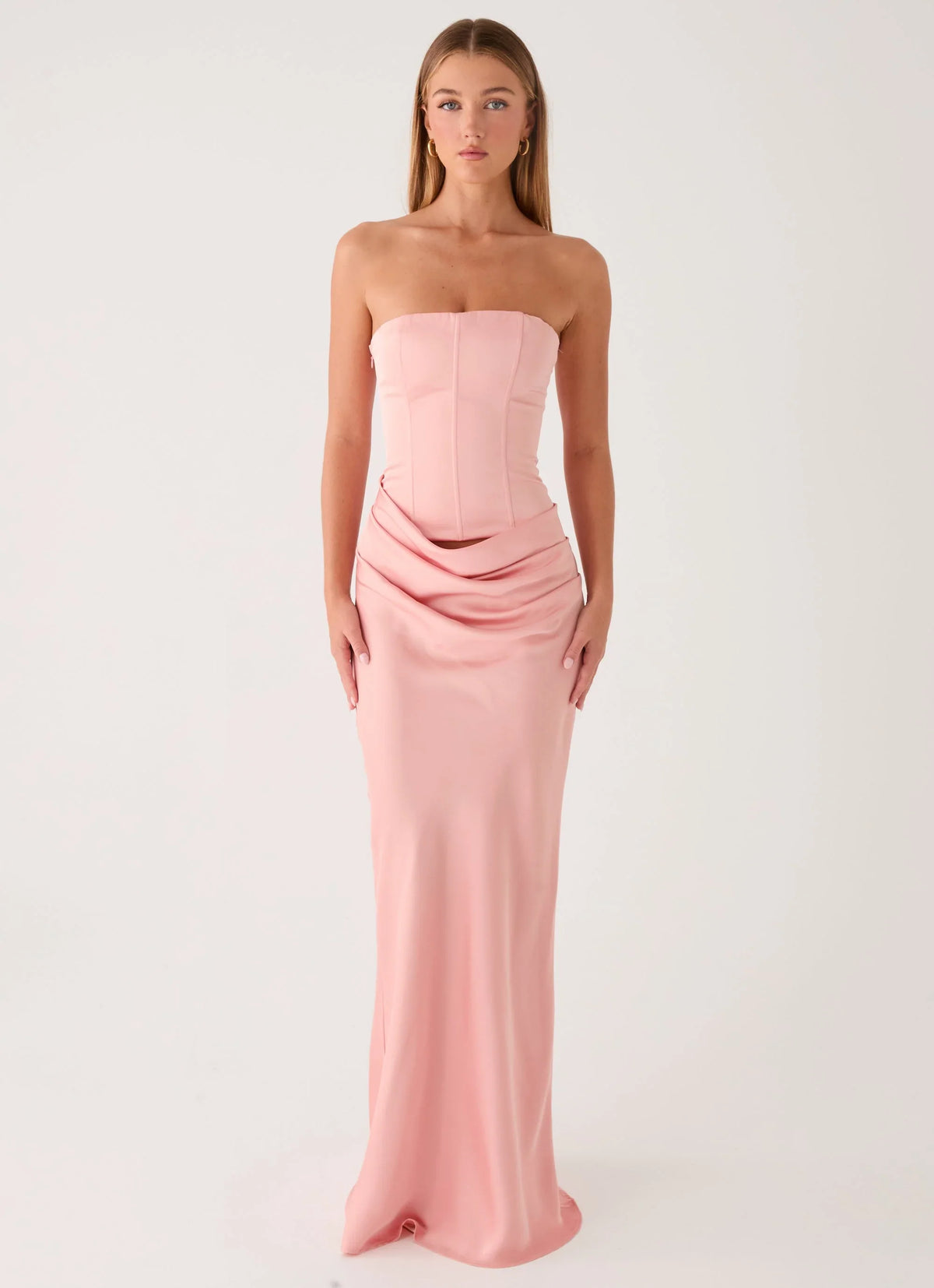 Adara Corset Maxi Dress - Peach