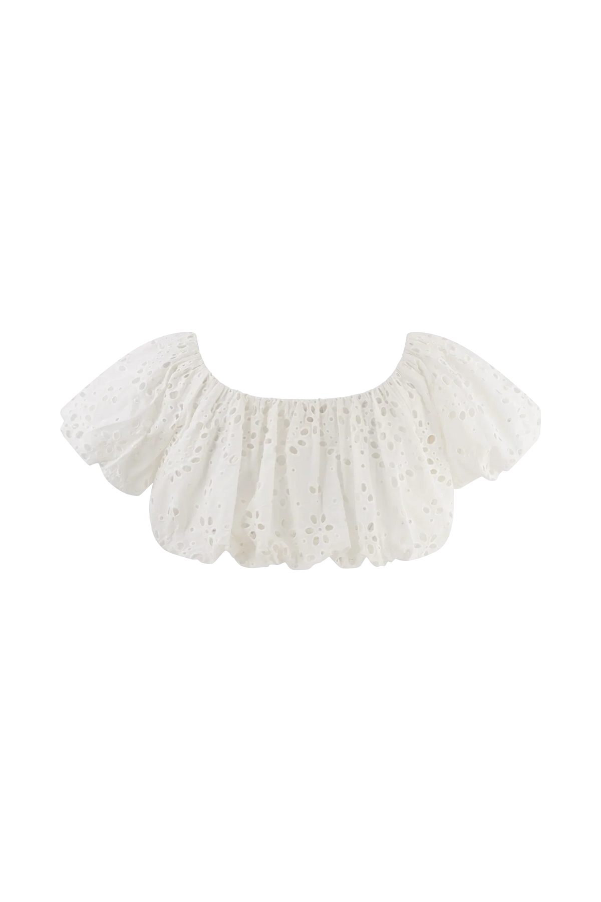 Autumn Off Shoulder Broderie Top White